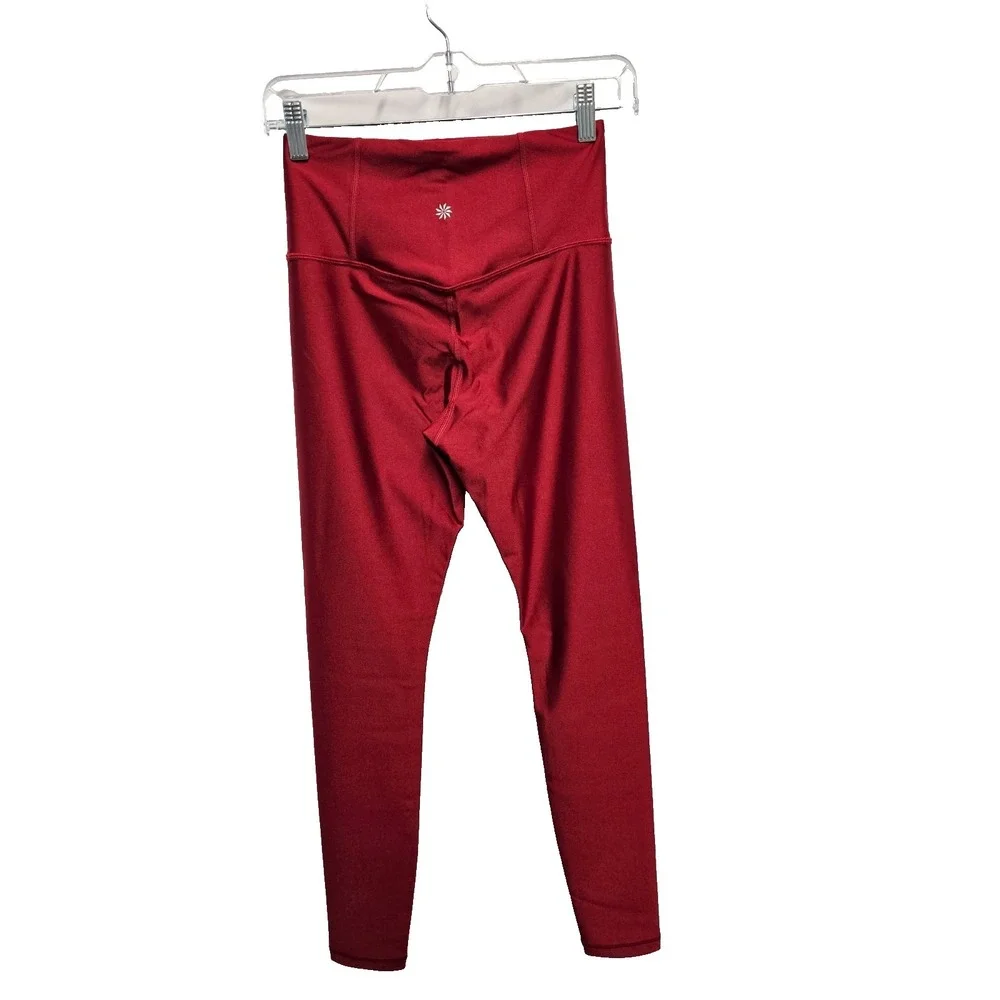 New with tags Athleta Elation Sheen Tight Legging Lustre Sz XS 7/8 Poches Red